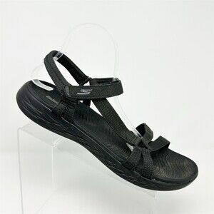 Skechers On-the-Go 600 Brilliancy Womens Walking Sandals Black Strappy Size 12
